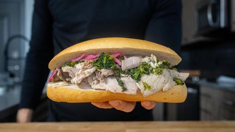 Christmas Yeti, Philly Sandwich, Roast Pork Sandwich, Picnic Roast, Spicy Broccoli, Boneless Pork Loin, Recipes Sandwiches, Pork Sandwiches, Pork Roast Recipes