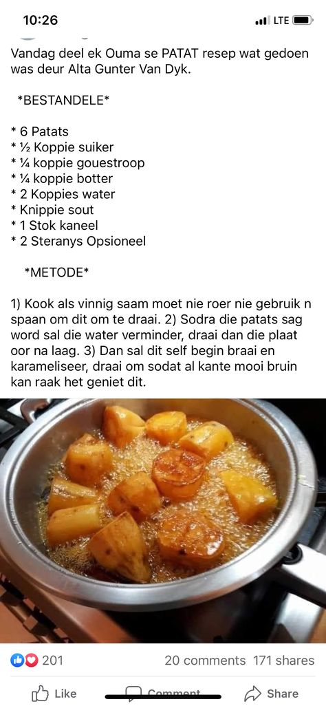 Soet Patats Resep, Braaivleis Bygeregte, Resepte Afrikaans, Groente Geregte, Afrikaans Resepte, Kos Resepte, Vegetable Dishes Recipes, Easy Tart Recipes, Sweet Potato Side Dish