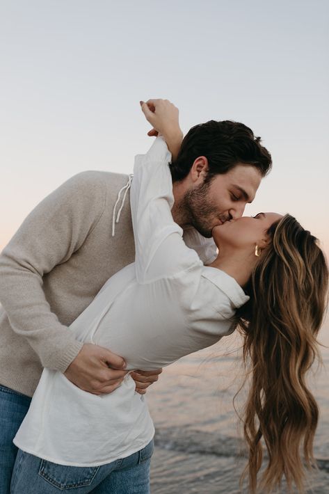 Amanda Stanton Engagement Photos, Clean Engagement Photos, Modern Beach Engagement Photos, Engagement Shoot Hair, Amanda Stanton Wedding, Beach Engagement Photos Outfit, Engagement Photo Shoot Beach, Amanda Stanton, Engagement Pictures Beach