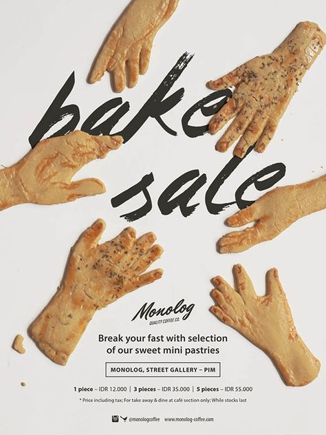 Monolog - Bake Sale Poster on Behance Bake Sale Sign, Bake Sale Poster, Bake Sale Ideas, Class Poster Design, Baking Poster, Bake Sale Flyer, Pizzeria Design, Contest Poster, Hiring Poster