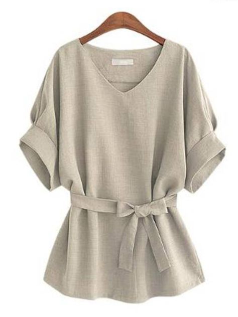 Linen Tunic Shirt, غرفة ملابس, Sleeves Clothing, Womens Turtleneck, Linen Tunic, Linen Blouse, Tie Blouse, Mode Hijab, Tunic Shirt