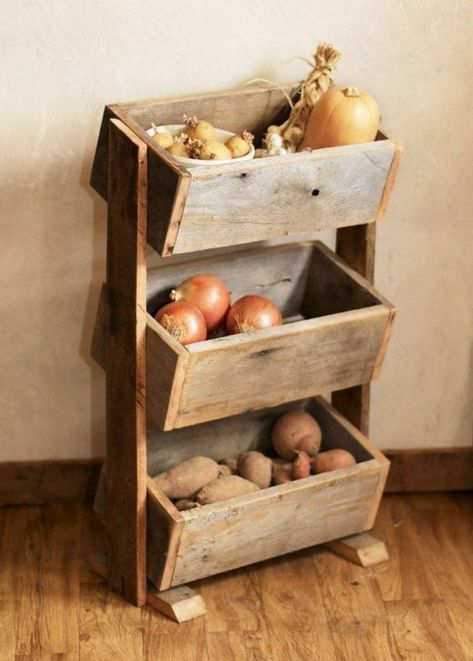 (paid link) Buy the newest Kitchen Storage next the latest sales & promotions  find cheap offers  Browse our broad selection of products. Wood Board Crafts, Vegetable Bin, Rustic Home Decor Ideas, Diy Rustic Home, Rustic Kitchen Island, Bathroom Diy, Rustic Kitchen Decor, Diy Decor Ideas, Organization And Storage