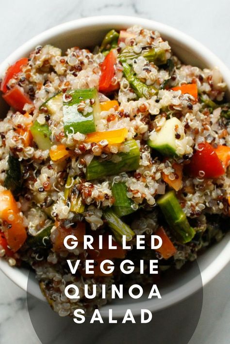 Vinegrette Recipe, Vegetable Quinoa Salad, Raw Vegetable Salad, Veggie Quinoa Salad, Grilled Vegetable Salads, Vegetable Salad Recipes, Vegetable Quinoa, Zucchini Salad, Quinoa Salad Recipes