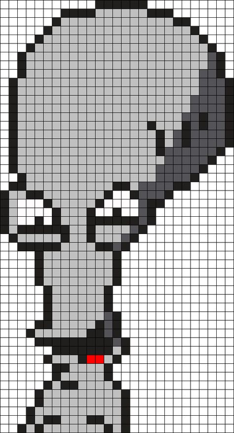 Roger American Dad Perler Bead Pattern | Bead Sprites | Characters Fuse Bead Patterns Adult Perler Bead Patterns, Roger American Dad, Interesting Crochet, Pokemon Cross Stitch Patterns, Melty Bead Designs, Melt Beads Patterns, Grid Art, Pokemon Cross Stitch, Anime Pixel