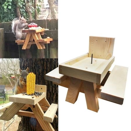 Clearance sale, good prices, come in and buy Squirrel Picnic Table-Picnic Table Feeder for Squirrels with Corn Holder Feature Get your Squirrel Picnic Table! These tables were built to let the wild animals dine like fancy folk. PICNIC TABLE SQUIRREL FEEDER- Beautiful cedar table for your playful neighborhood squirrels to sit at and eat corn on the convenient corn cob holder SQUIRREL TOY- This fun toy will keep your woodland critters entertained, and you will be entertained as well; You and your Squirrel Picnic Table Feeder, Squirrel Picnic Table, Backyard Restaurant, Deer Feeders, Cedar Table, Squirrel Feeder, Corn Cob, Woodland Critters, Corn On Cob