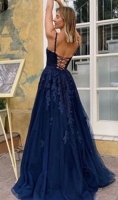 Blue Lace Prom Dress, Gowns Simple, Navy Blue Prom Dress, Navy Blue Prom, Navy Blue Prom Dresses, Trendy Prom Dresses, Prom 2020, Blue Prom Dress, Professional Dress