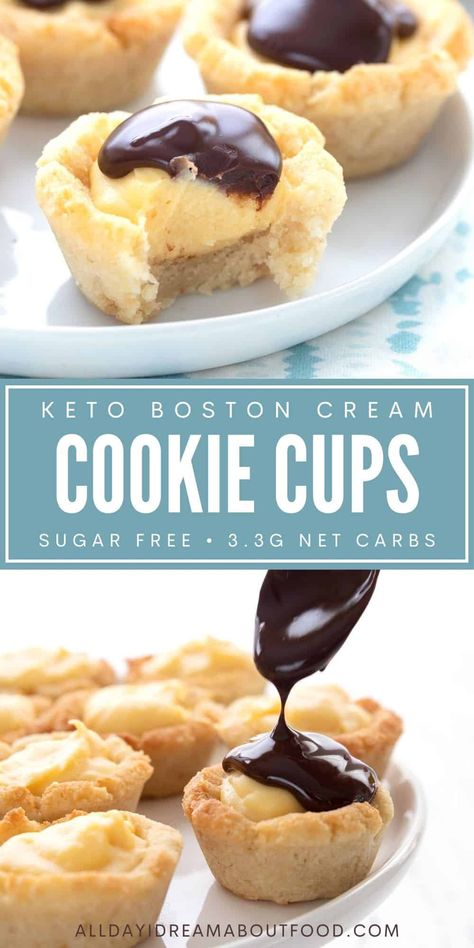 Keto Boston Cream, Keto Pudding, Postre Keto, Boston Cream Pie, Sugar Free Cookies, Low Carb Low Sugar, Boston Cream, Keto Cake, Low Carb Cookies