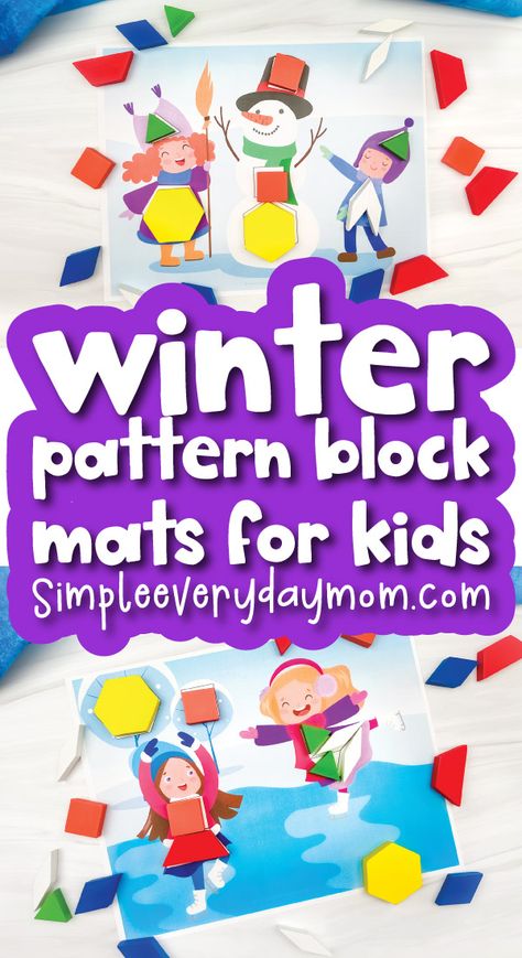 Block Activities, Olaf Craft, Pattern Block Mats, Pattern Blocks Activities, Sneezy The Snowman, Easy Winter Crafts, Learn Shapes, Blocks Preschool, Preschool Winter