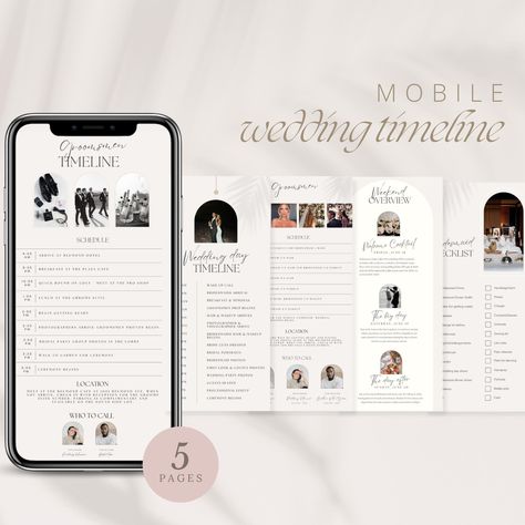 Wedding Party Time Digital Template, Editable Itinerary Template, Wedding Party Timeline Mobile, Bridal Party Wedding Itinerary Template by LunaRaePaperie on Etsy Bridesmaid Schedule, Bridesmaid Checklist, Party Timeline, Wedding Itinerary Template, Party Itinerary, Binder Templates, Mobile Wedding, Bridal Squad, Wedding Schedule