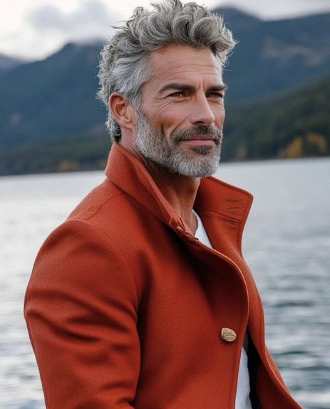 Body Hair Men, Men With Grey Hair And Beards, Silver Haired Man, Mens Long Grey Hairstyles, Gray Beards Older Man, Men’s Silver Hair Styles, Silver Foxes Men Over 50 Long Hair, Men Long Hair, Salt And Pepper Beard