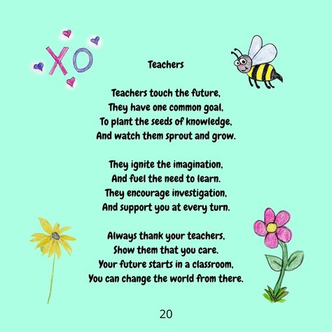 "\"This isn't just a Classroom... It's a Second Home!\" was inspired by my poem, \"A Second Home\".  I think it would be a great gift for your child's teacher!   You can personalize it yourself and have fun with rhyming too!  This is my third book.  I hope you love it! It contains 12 poems PLUS my \"This isn't just a Classroom...It's a Second Home\" poem.  There is space on the page on the \"A Second Home\" poem for you to add the Teacher's name to make this an extra special gift! The poems in t Poem For School Magazine, Best Teacher Poems, Poem On Education, Teacher Poems, School Magazine, Home Poem, Hard Cover Book, Kids Poems, Second Home