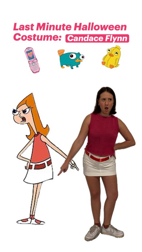 halloween costume idea, last minute halloween costume, easy costume ideas, candace flynn, phineas and ferb Halloween Costume Easy, Easy Costume Ideas, Last Minute Halloween Costume Ideas, Candace Flynn, Last Minute Halloween Costume, Easy Costume, Last Minute Halloween, Halloween Costume Idea, Last Minute Halloween Costumes