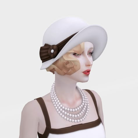 Sims 4 20s Cc, Ts4 Vintage Cc, 1920s Sims 4 Cc, Sims 4 1920s Cc, Sims 4 60s Cc, 1920s Hat, Sims 4 Decades Challenge, Sunset Valley, Medieval Ages