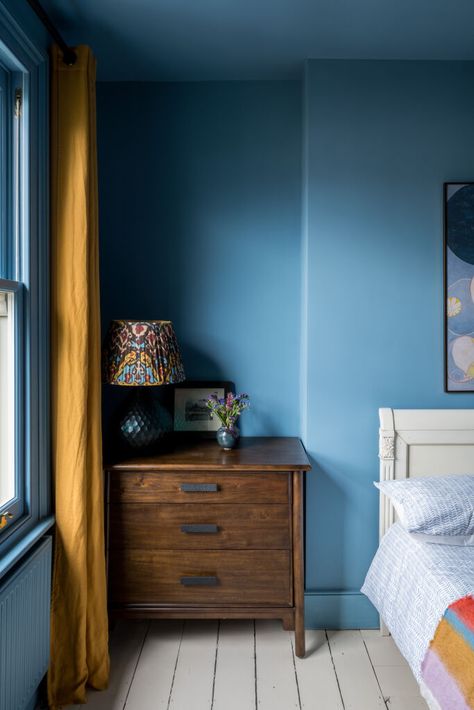 Two Become One, Blue Bedroom Walls, Ideas Habitaciones, Van Der Straeten, Blue Ceilings, Upstairs Bedroom, Blue Rooms, Bedroom Paint, Blue Bedroom