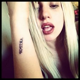 ArtPop Lady Gaga Tattoo, Lady Gaga Lyrics, Lady Gaga Quotes, Lady Gaga Artpop, Inner Arm Tattoo, Lady Gaga Photos, Lyric Tattoos, Quote Tattoo, Mother Monster