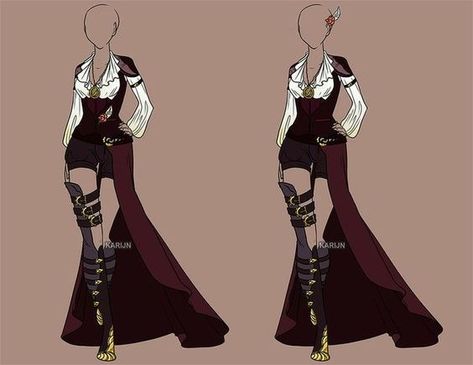 Clothing Design Sketches, Rock Outfit, Drawing Anime Clothes, Dress Drawing, Anime Dress, Jack Sparrow, Fashion Design Drawings, Fantasy Dress, Fashion Design Sketches