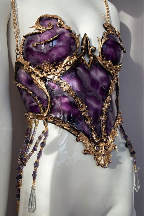 Porcelain Corset, Makeup Artist Design, Joyce Spakman, Corset Diy, Sirens Fashion, Wedding Dress Suit, Purple Corset, Candy Makeup, Mermaid Aesthetic