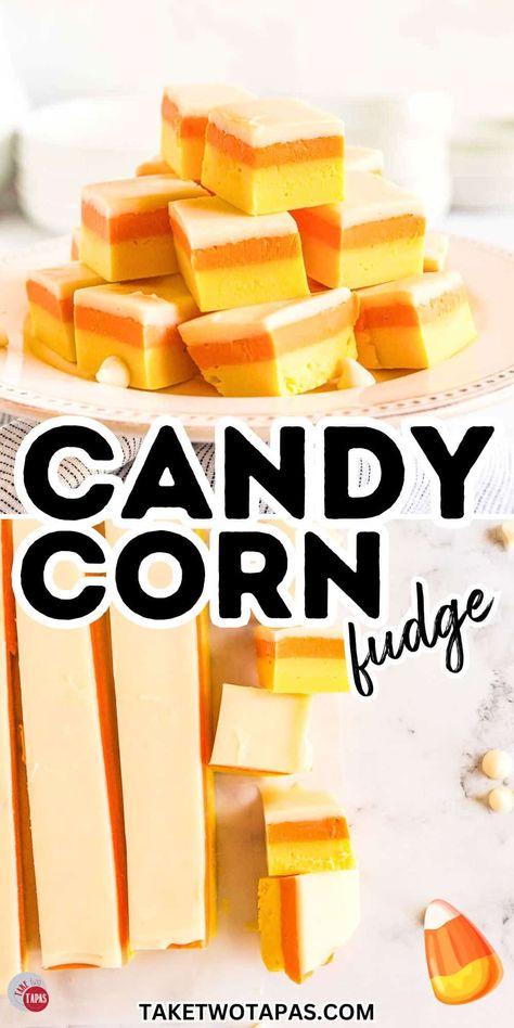 Fun and Easy Candy Corn Fudge Recipe Fancy Fudge, Candy Corn Fudge Recipe, Easy Candy, Fun Halloween Treats, Gluten Free Candy, Fudge Easy, Chocolate Candy Melts, Fudge Recipe, Peanut Butter Fudge