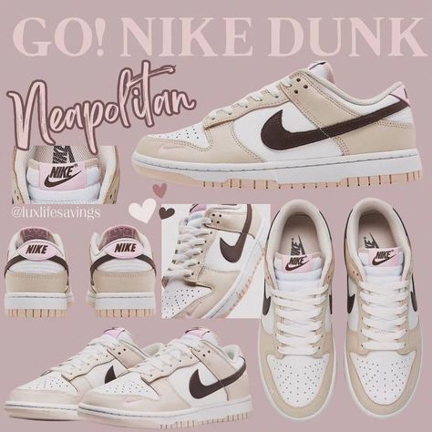 GOOOOO RARE RESTOCK!! I had multiple people ask for these when they came back and now is your chance!! !! 🩷🤎 NIKE DUNKS IN THE COLOR NEAPOLITAN ARE IN STOCK!! 🎀seriously the cutest neutral girly sneakers !! They have all women’s sizes available but idk for how long since last time they completely sold out !!! Full price 🫶🏻 $0 shipping https://shopstyle.it/l/cbXgM 💫 Please do me a HUGE favor and like this post! Thank You! 🙏 ➡️Link to the deal is in my profile @lovegooddeals ➡️Please join FB... Neapolitan Dunks, Girly Sneakers, Dunks Outfit, Back To School Shoes, Shoe Wishlist, Birthday Board, Birthday List, School Shoes, Nike Dunk Low