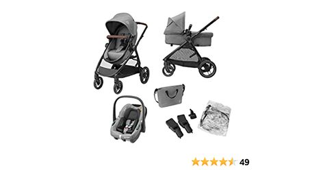 COMPLETE 3-IN-1 TRAVEL SYSTEM (UP TO 22 kg): the travel system includes a pushchair suitable from birth up to 22 kg, a CabrioFix S i-Size car seat for children up to 83 cm, and a nursery bag 2-IN-1 SEAT UNIT: once your child is ready to sit upright, the pram body can be transformed quickly into a stroller seat and can be reversed from parent-facing to street-facing Baby Mirror, Car Seat Toys, Baby Teether Toys, Baby Stroller Accessories, Nursery Bag, Travel Systems For Baby, Baby Buggy, Stroller Toys, Travel System Stroller