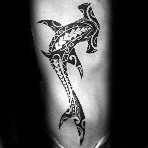 Mens Tattoo Designs, Hammerhead Tattoo, Shark Tooth Tattoo, Hai Tattoo, Ta Moko Tattoo, Rib Tattoos For Guys, Tooth Tattoo, Maori Tattoos, Polynesian Tattoo Designs