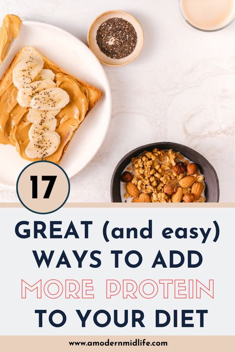 Why protein is increasingly important to women as we age. And the best ways to add more protein to your diet. #midlifewomen #ageing #middleagespread #protein #midlife #perimenopause #midlifediet #proteindiet How To Increase Protein In Diet, Easy Ways To Eat More Protein, Easy Ways To Add Protein To Your Diet, Add Protein To Diet, How To Add More Protein To Your Diet, How To Add Protein To Your Diet, How To Get More Protein In Your Diet, Diet Meal Plan Vegetarian, Vegetarian Diet Meal Plan