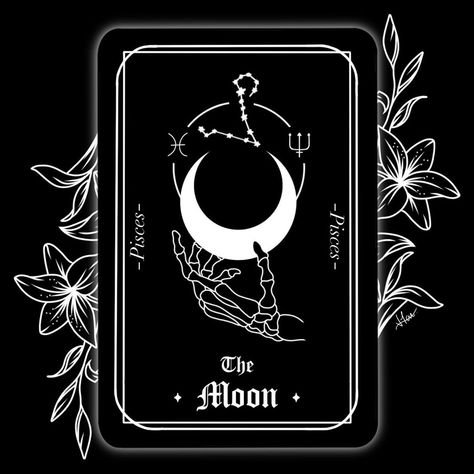 𝐍𝐎𝐓 𝐑𝐄𝐃 𝐀𝐍𝐃 𝐏𝐈𝐍𝐊 ☾ on Instagram: “PISCES Tarot card: the moon <fluctuating, deep, imaginative, reactive, indecisive> Planet: neptune Flower: lily This is so me! Pisces out…” Pisces Tattoo Designs, Pisces Tattoos, Pop Art Wallpaper, Moon Tattoo, Tarot Cards, Art Wallpaper, Planets, Moon, Tattoo Designs