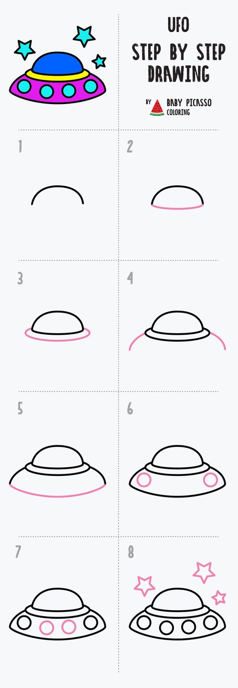 How to draw a UFO step by step How To Draw Planets Easy, How To Draw A Cute Alien, Step By Step Small Drawings, How To Draw A Spaceship Step By Step, Trippy Easy Drawings Step By Step, Doodle Ideas Step By Step, How To Draw An Alien Step By Step, Easy Trippy Things To Draw Cartoon, Spaceship Painting Easy