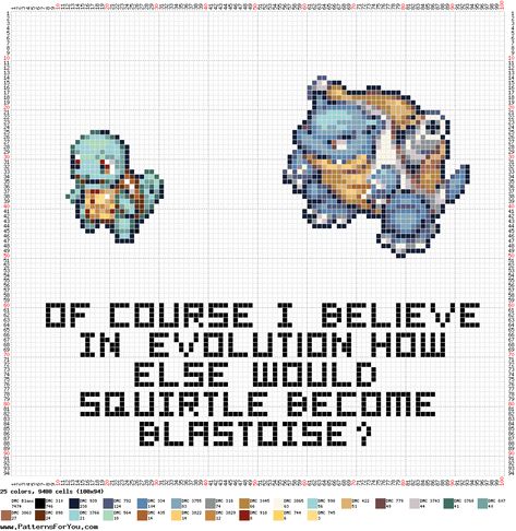 Pokemon Graphghan, Squirtle Cross Stitch, Darwin Evolution, Geeky Cross Stitch Patterns, Pokemon Cross Stitch Patterns, Geeky Cross Stitch, Pokemon Cross Stitch, Pokemon Bead, Pokemon Craft