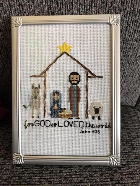 Lds Cross Stitch, Stitch People, Crafty Hobbies, Cross Stitch For Kids, Stitch Ideas, John 3:16, Cross Stitch Charts, Needle And Thread, Hand Stitching