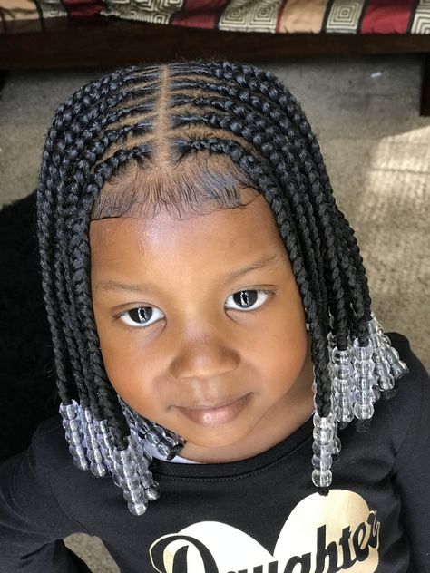 Little girl with braids #cutie #braids #hairstyles #braidedhairstyles #tribalbraids #lemonadebraids Cornrow Styles For Kids, Toddler Braided Hairstyles, Toddler Braids, Cabello Afro Natural, Cute Toddler Hairstyles, Lil Girl Hairstyles, Kid Braid Styles, Short Hair Black, Toddler Hairstyles Girl