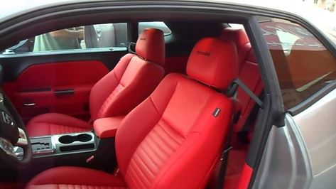 Dodge Challenger Custom, 2012 Dodge Challenger, Custom Interior, Red Interior, Red Interiors, Dodge Challenger, Custom Cars, Mopar, Dodge