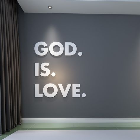 Christian Murals, Amour Art, God Is Love, Wall Art Christian, Christian Home Decor, 3d Wall Decor, Christian Home, Verse Wall Art, Love Wall Art