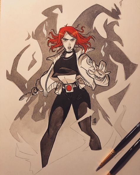 4,555 Likes, 18 Comments - Sweeney Boo (@sweeney_boo) on Instagram: “Liz 🔥   Slowly working my way through my commission list, thank you all for being so patient ❤️…” Liz Sherman, Sweeney Boo, Comic Page, Hotel Art, Old Art, Comic Artist, Art Reference Poses, Fantasy Character Design, Art Sketchbook