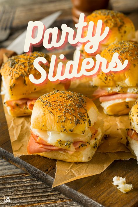 Grilled Party Sliders | KOA Camping Blog Grilled Ham And Cheese Sliders, Ham And Cheese Slider, Party Sliders, Koa Camping, Slider Recipe, Ham Sliders, Ham And Cheese Sliders, Grilled Ham And Cheese, Foil Dinners