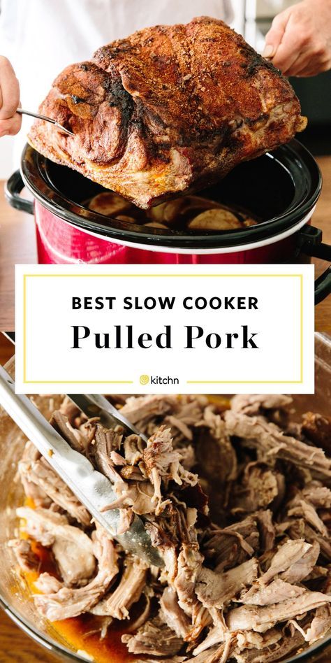 Best EASY Crockpot Pulled Pork Butt or Shoulder. Need recipes and ideas for meals and dinners to make for a crowd? This is excellent and budget friendly for work potlucks, reunions, graduation parties, or outdoor bbqs. Cook up a big batch in your crock pot or slow cooker. Excellent for meal preppers or planners who want proteins to pack for lunches! Easy Crockpot Pulled Pork, Crockpot Pork Shoulder, Easy Pulled Pork Crock Pot, Ideas For Meals, Pulled Pork Crock, Pork Food, Crock Pot Pulled Pork Recipe, Pulled Pork Recipe, Crockpot Pulled Pork