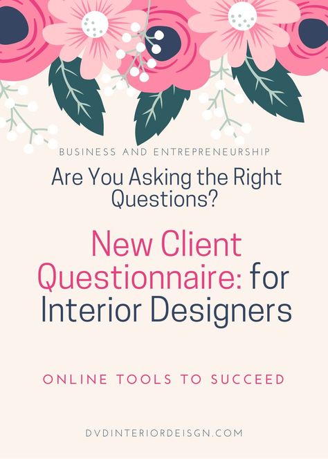 In Interior Design the questions you ask at the first meeting, the first phone call or email are important for determining the possible success of your prospective client and project. Whether you are providing service for full home design or single room design, your onboarding time is valuable. Are you asking the right questions on your interior decorating Client Questionnaire? Do you even have a New Client questionnaire? Interior Design Questions For Clients, Interior Design Client Questionnaire, Virtual Interior Design, Interior Design Questionnaire, Full Home Design, Interior Design Business Plan, Kingston House, Design Psychology, Interior Design Basics