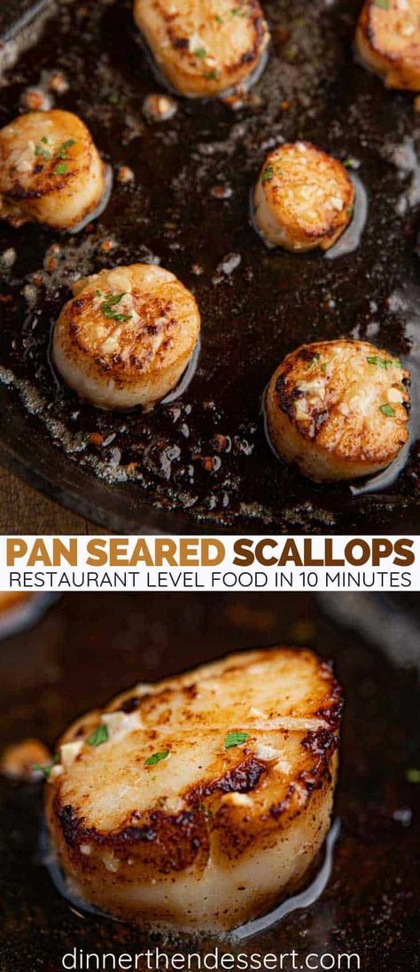 Brown Butter Seared Scallops, Sauteed Shrimp And Scallops, Scallops Pan Seared, Pan Seared Scallops Recipe, Best Seared Scallops, Pan Seared Sea Scallops, Pan Seared Scallops Butter, Pan Seared Scallops Easy, Scallop Recipes Seared