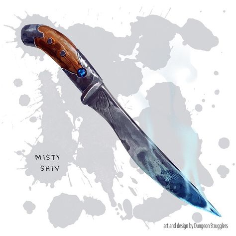 Dungeon Strugglers on Instagram: “✨New item!✨ Misty Shiv Weapon (dagger), rare (requires attunement) —— A chilling mist wafts from the blade of this dagger. The *misty…” The Griffon's Saddlebag, Griffon's Saddlebag, D D Items, Dnd 5e Homebrew, D&d Dungeons And Dragons, Dungeons And Dragons Homebrew, Fantasy Concept Art, Fantasy Rpg, Tabletop Rpg