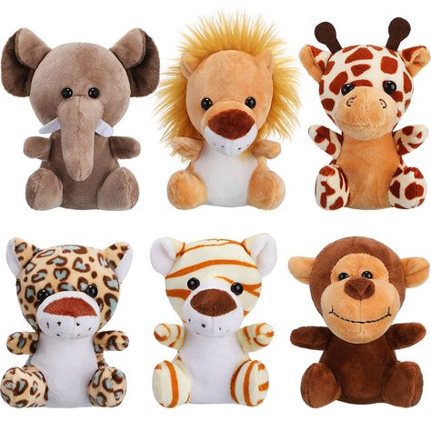 Animal Party Decorations, Plush Keychains, Animal Party Favors, Jungle Theme Parties, Kindergarten Fun, Student Achievement, Party Animals, Elephant Plush, Jungle Animal