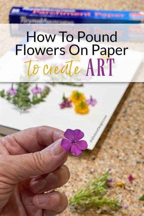 Learn how to make pounded flower art on water color paper using fresh flowers from your own gardens. Easy DIY wall art you'll be proud of for your home. Find your inner artist! Pounded Flowers, Flower Pounding, Easy Diy Wall Art, Hammered Flowers, Spring Diy Projects, Pressed Flowers Diy, Cut Garden, Flower Pedals, Pressed Flower Crafts