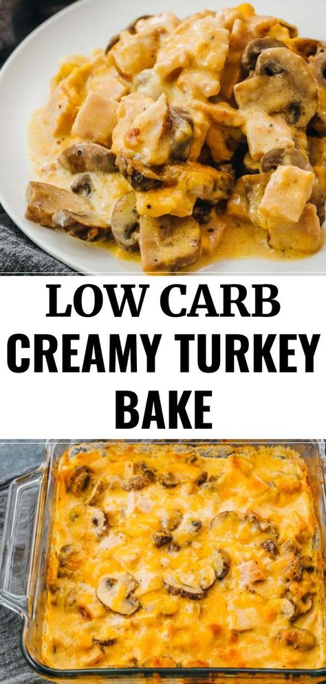 Meal With Mushrooms, Easy Dinner Keto, Bake Savory, Turkey Bake, Mushroom Bake, Turkey Mushroom, Turkey Casserole Recipe, Turkey Casserole, Thanksgiving Turkey Leftovers