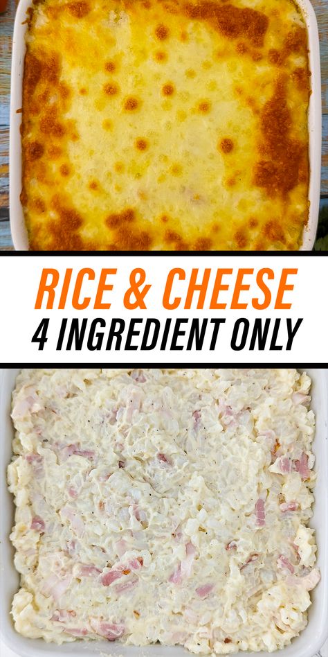 Cheesy Ham And Rice Casserole, Rice And Cheese Recipes, Cheese Rice Recipe, Cream Cheese Rice, Cheesy Rice Recipes, Ham And Rice Casserole, Rice Bake Recipes, Vegetarian Side Dish Recipes, Leftover Rice Recipes