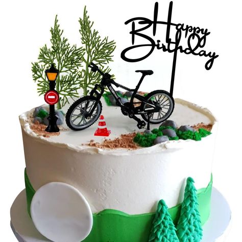 PRICES MAY VARY. Bicycle cake toppers suitable for Bicycle themed birthday parties 5”wide x5”in length The material is plastic material Bicycle cake toppers with bicycle street light road cone for bicycle themed birthday parties Contact us,we will answer your questions at any time Bicycle cake toppers with bicycle street light road cone and can be used on multi-layer or single-layer cakes,suitable for bicycle themed birthday parties. Cycle Theme Cake, Bicycle Birthday Cake, Cake Bike, Mountain Bike Cake, Race Birthday Party, Cycling Cake, Bicycle Birthday, Race Birthday, Bicycle Cake