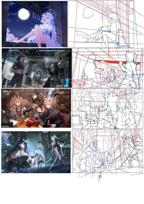 Perspective Drawing Architecture, Perspective Drawing Lessons, Concept Art Tutorial, Splash Art, Perspective Art, 캐릭터 드로잉, Digital Painting Tutorials, Poses References, Anatomy Art