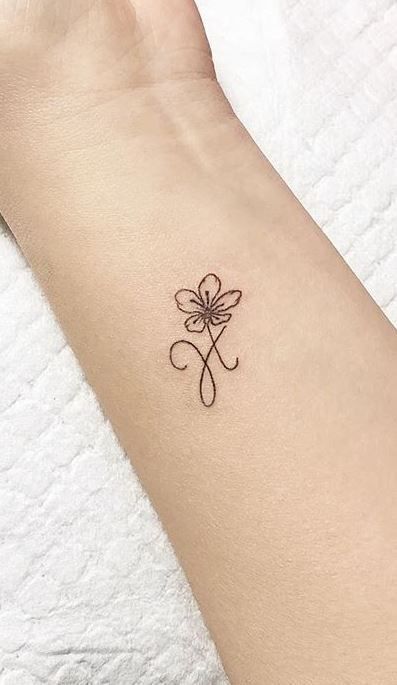 Flower Tattoos With Hidden Initials, R Initial Tattoo, Letter H Tattoo, Smol Tattoos, Letter Tattoos, J Tattoo, H Tattoo, P Tattoo, L Tattoo