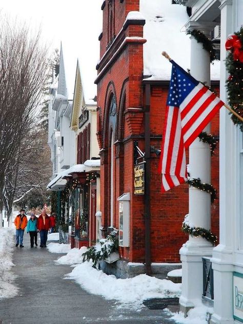 Stockbridge, Massachusetts | Postcard Perfect Towns To Visit This Holiday Season Stockbridge Massachusetts Christmas, Berkshires Massachusetts Winter, Stockbridge Massachusetts, Lenox Massachusetts, England Winter, Christmas In The City, Beautiful Christmas Decorations, Christmas Card Art, Christmas Town