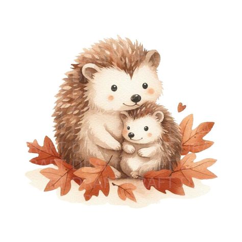 Cute Cartoon Hedgehog, Hibernation Illustration, Hedgehogs Drawing, Cute Hedgehog Drawing, Watercolour Sun, Fall Hedgehog, Hedgehog Cartoon, Baby Hedgehogs, Cute Halloween Drawings