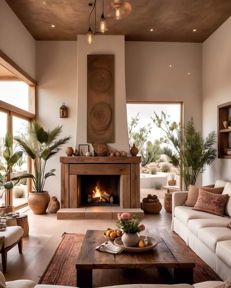 Modern Desert Home Interiors, Desert Homes Interior, Modern Desert Home, Jungalow Decor, South African Homes, Narrow Living Room, Arizona House, Neutral Living Room, Interior Deco