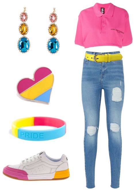 Pan Pride Outfit | ShopLook Pan Outfits Pride, Pansexual Pride Outfit, Pansexual Quotes, Pansexual Outfits, Pan Outfits, Lgbt Flag Colors, Pride Outfit Ideas, Lgbtq Outfit, Queer Rainbow